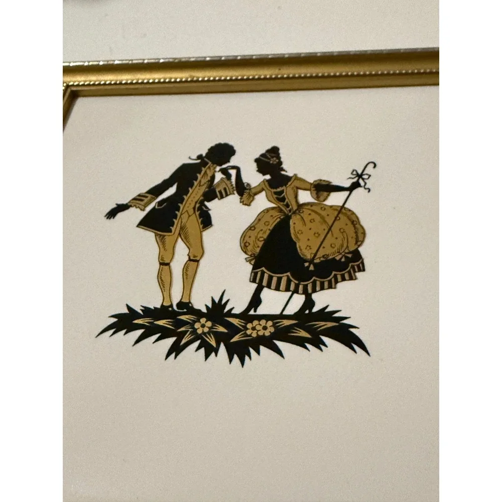 Vintage Stroud UK R J D Fine Art China Plaque Silhouette Wall Decor Rococco